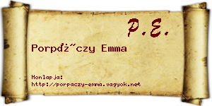 Porpáczy Emma névjegykártya